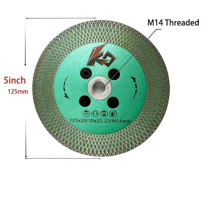 TEMU 4.5/5 Inch Diamond Ceramic Saw Blade With M14 Flange, Designed For Cutting Tiles, Granite, And Marble