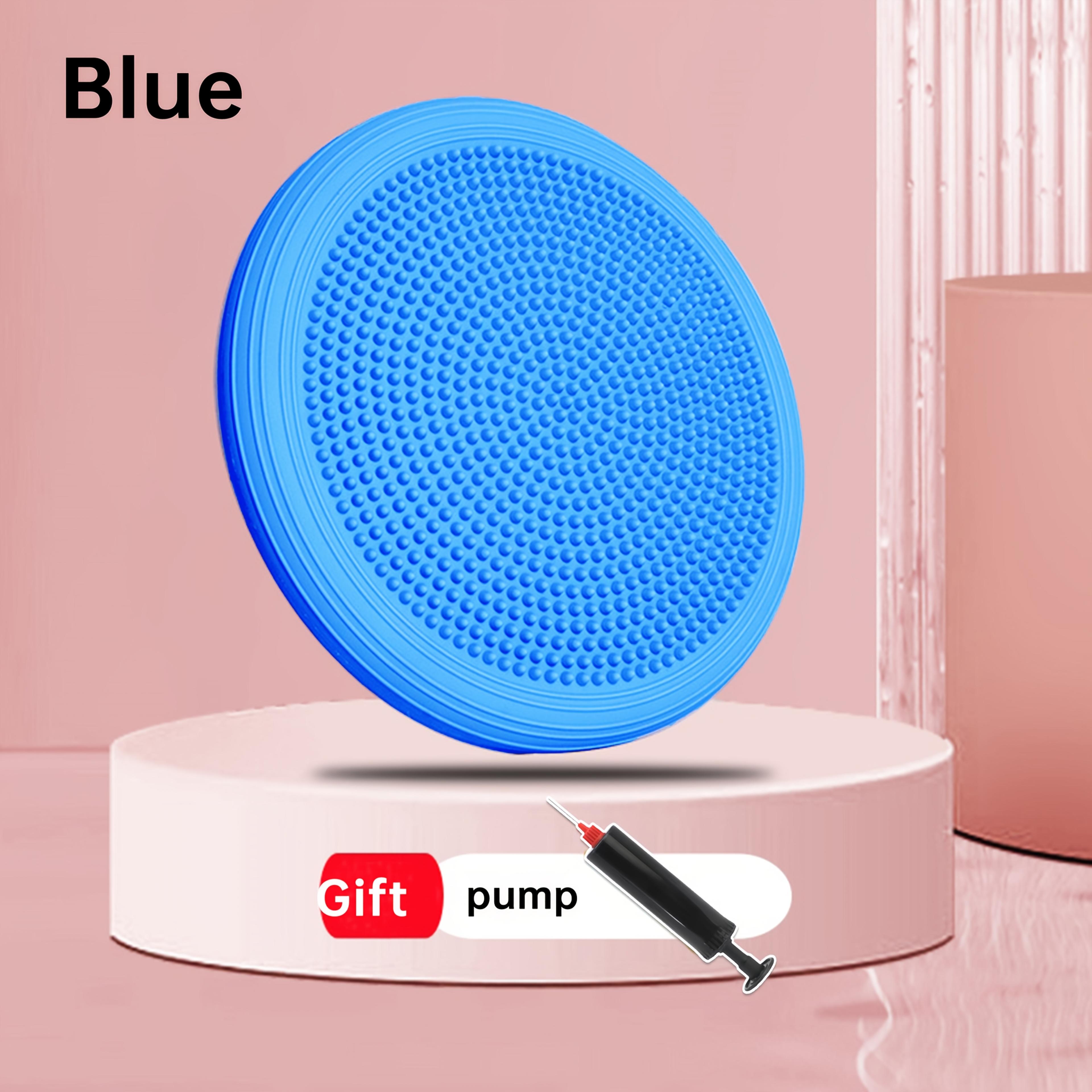 TEMU 2 pièces Tapis de Yoga Gonflable avec Pompe - Coussin de Siège Souple pour Entraînement du Core, Tapis de Massage pour Yoga, Pilates et Entraînement d'Équilibre