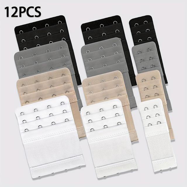 TEMU 12pcs Bra Strap Extenders With , 2/3/4 Hooks, Adjustable And Comfortable Bra Extension