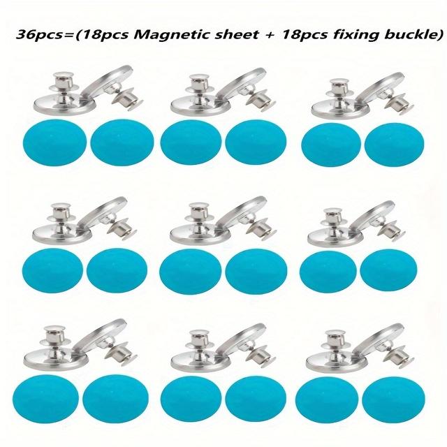 TEMU 12/24/36pcs Modern Metal Magnetic Curtain Hooks - Wall Mounted Magnetic Clips For Shower Curtains, Seam Closures, Wall And Door Stickers