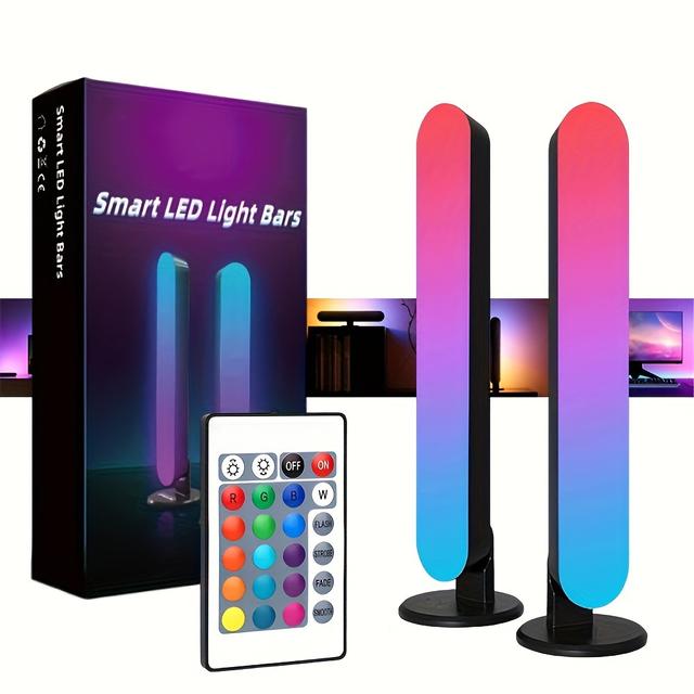 TEMU 2pcs Smart Rgb Led Strip Lights Compatible For Tv Backlight, Sync With Music/, Rgb Color Changing Lights Suitable For Gaming, Pc, Room Decor With Electronics/board (resin)