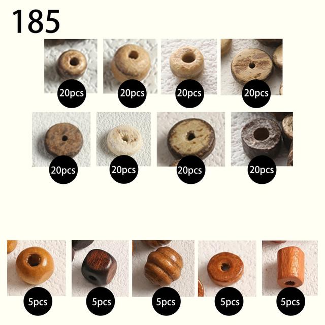 TEMU Vintage Versatile Wooden Bead Coconut Shell Bracelet Necklace Accessory Material Kit With Loose Beads