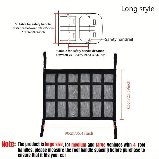 TEMU A Car Ceiling Storage Bag, A Cargo Net For The Car Ceiling, Essential For Camping, Road Trip Accessories, Suitable For Sedans, Suvs, Trucks, And More.