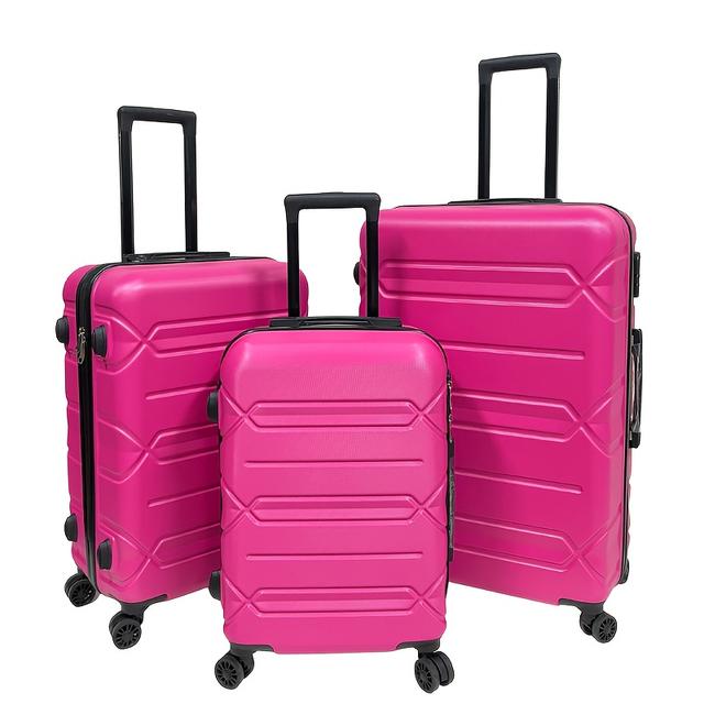 TEMU Ystyle Luggage 3pcs Set (20+24+28 Inch) Carry-on Abs Anti-scratch Material 360° Silent Universal Wheel & Customs Lock Business Travel Family Travel Essential