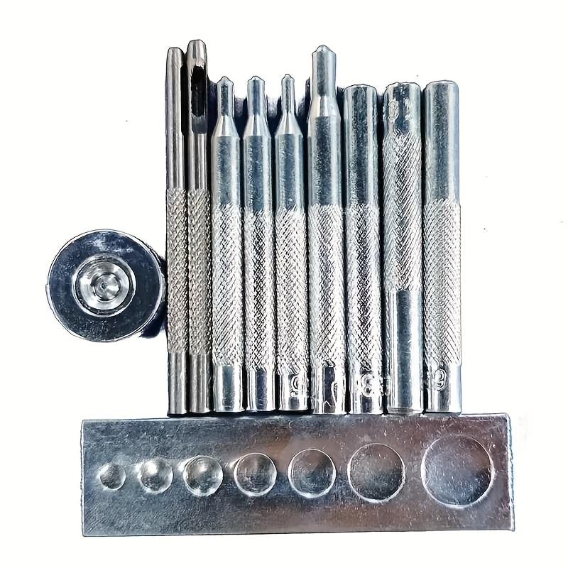TEMU 1 Set Of Punching Tool, Leather Craft Snap Fastener Setter, Rivet Set Round Hole Punching Die Tool For Punching And Mounting Rivet Buttons
