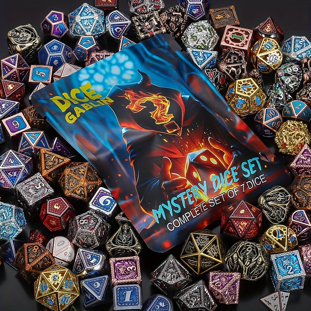 TEMU Set di dadi da regalo per /Halloween/Natale, set 7 dadi poliedrici in metallo casuali, per giochi di ruolo da tavolo/RPG