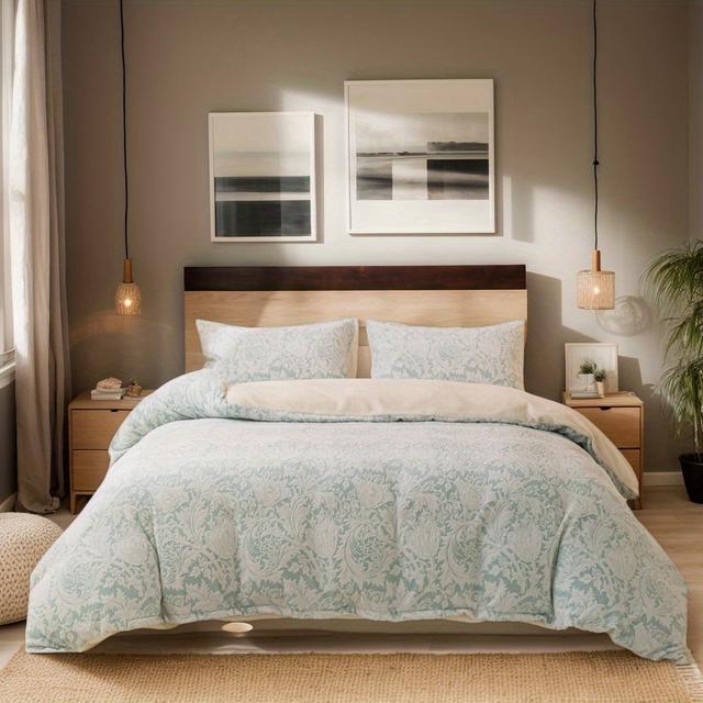 TEMU Vintage Warm Color Duvet Cover, Suitable For Bedroom Or Dorm Decoration (1pc* Duvet Cover + 2pcs Pillowcases, No Pillow Core), Machine Washable, Hypoallergenic.