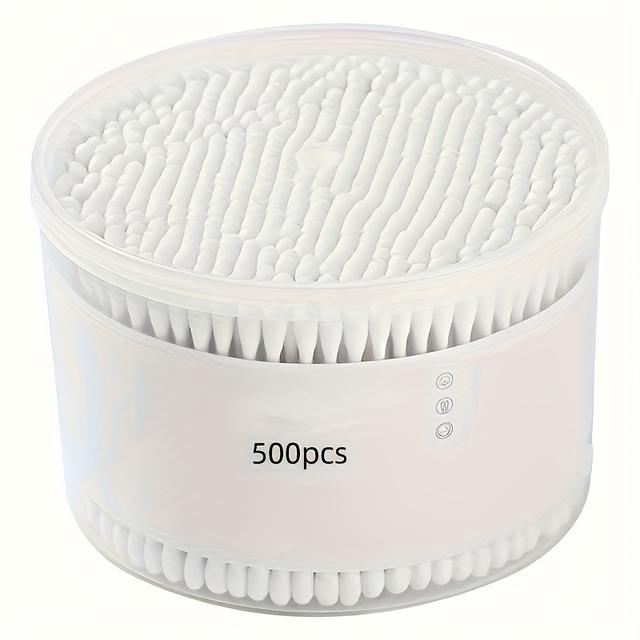TEMU 500pcss Double-headed Swab Box, 500pcs Bag, 500 Ear Cleaning Cosmetic Swabs, Disposable Swabs