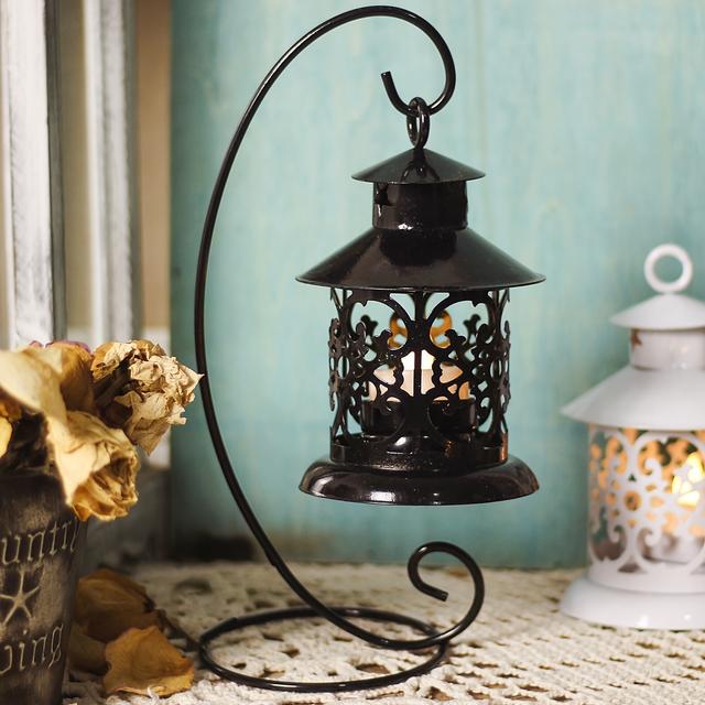 TEMU 1pc Of Wrought Iron Candle Holder Ornament, Desktop Decoration, Romantic Craft, European-style Hollow Candle Holder Decoration