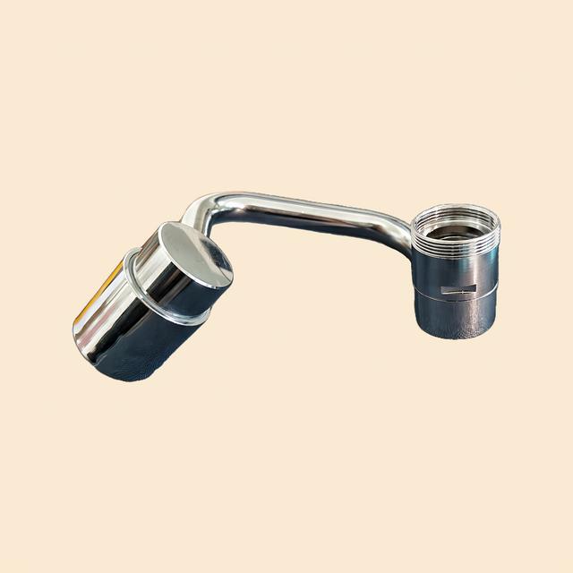 TEMU 1pc 360° Rotatable Stainless Steel Faucet Connector | Water Output, Efficient And Reliable For Kitchen & Bathroom Sinks, No Electricity Needed, , Chrome End, Single Hole Mounting