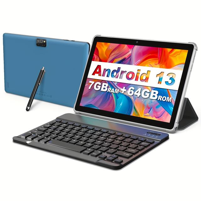 TEMU 2024年スーパーヴァリュー10インチAndroid 13タブレットセット、3GB RAM 64GB ROMパワフルな基盤、1TB TF無限拡張可能性、5GデュWIFI6高速安定、キーボード、マウス、保護ケースを含む!