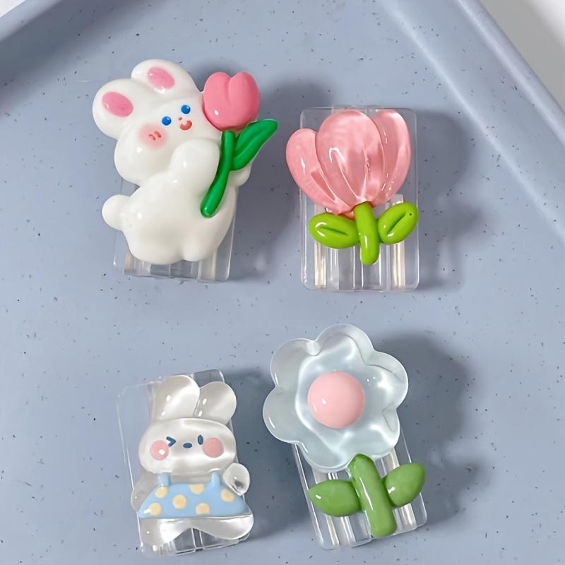 TEMU 4pcs Rabbit Flower Data Cable Protective Sleeve Is Suitable For Charging Cable Anti-break Protective Sleeve
