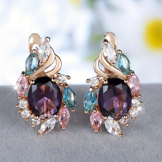 TEMU A Pair Of Dopamine Flower Cluster Earrings, Suitable For Wearing At Banquets, Parties, Engagements, Proposals, And Weddings; A Perfect Gift For Mothers And Wives