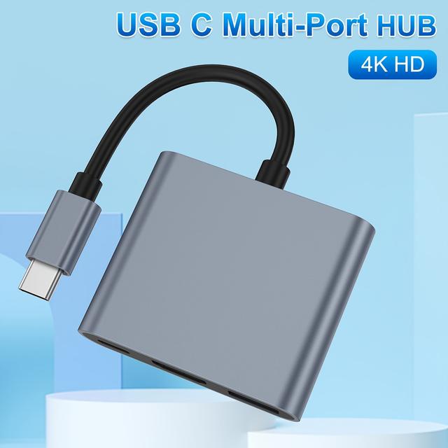 TEMU Usb C To Hdtv Adapter, 3-in-1 Usbc Digital Av Multiport Adapter, Usb Type C Converter To 4k Hdtv Usb 3.0 And 100w Pd For / Air, Ipad Pro Chromebook, , , Dell, Surface,
