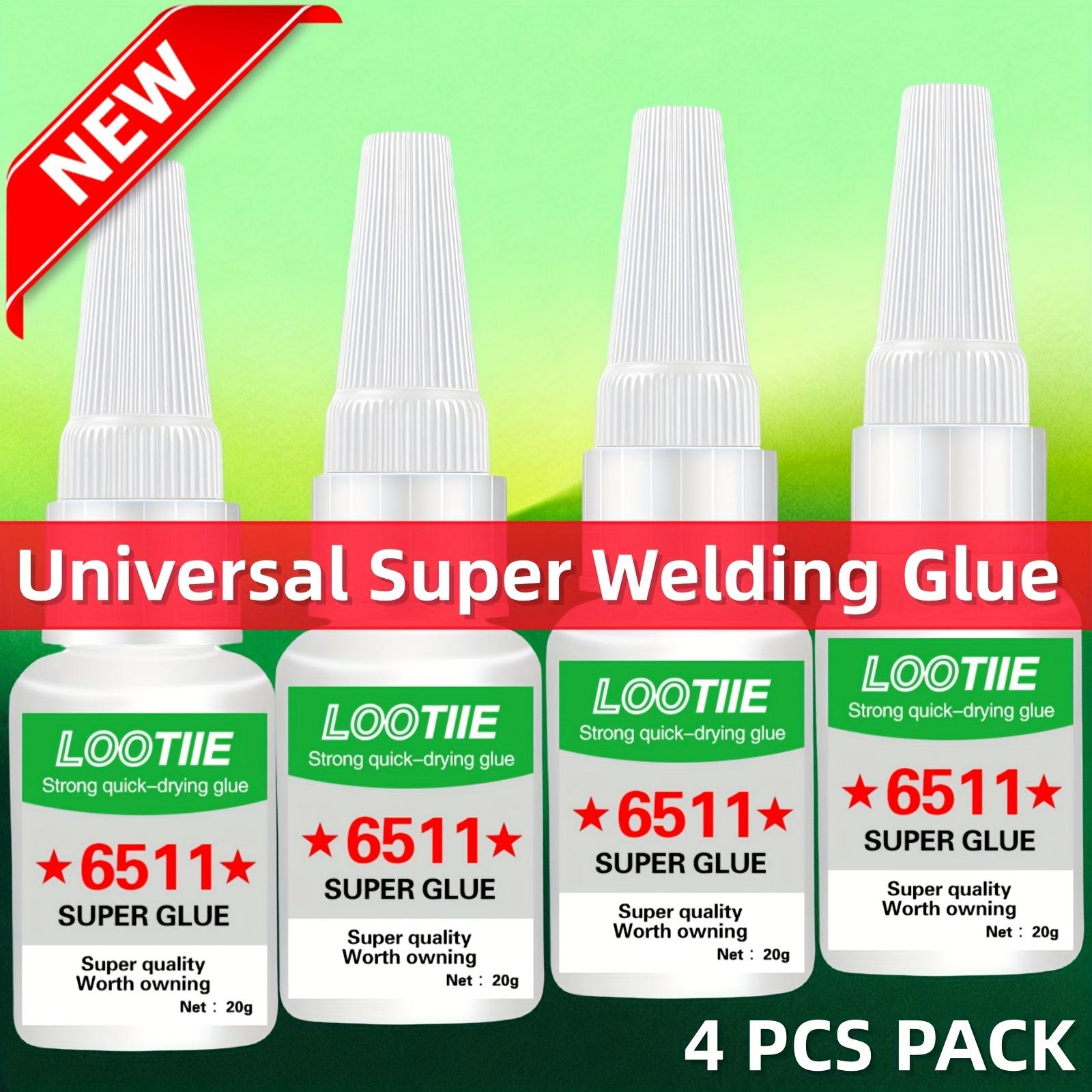 TEMU 4-pack Quick-drying High-strength Welding Adhesive - For Metal/ceramic/glass/wood, Transparent Oil-based High-strength Bonding Agent, For Home Use, Diy Repair Glue 20g