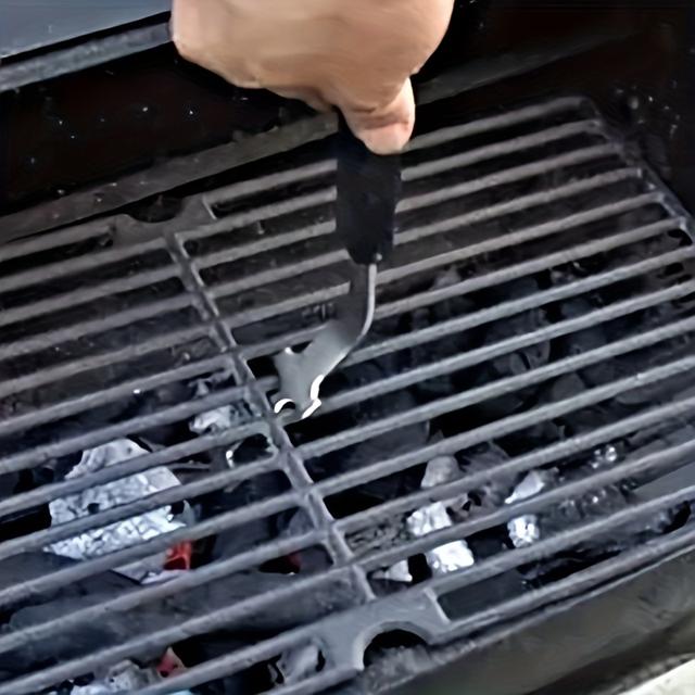 TEMU Stainless Steel And Grate Lifter - Durable Plastic Handle With Ergonomic Grip, Cast Iron And Stainless Steel Grills, | Ergonomic Grip | Durable Construction, Grill Lifter