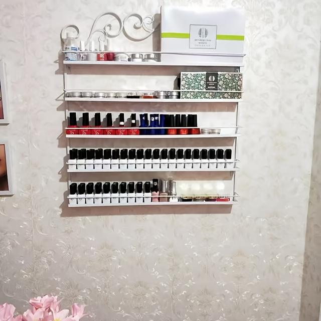 TEMU -Chic 5-Ebenen Nagellack-Organizer - Wandmontiertes Display-Rack für Kosmetik, Wohnkultur, Schönheitsdisplay-Rack