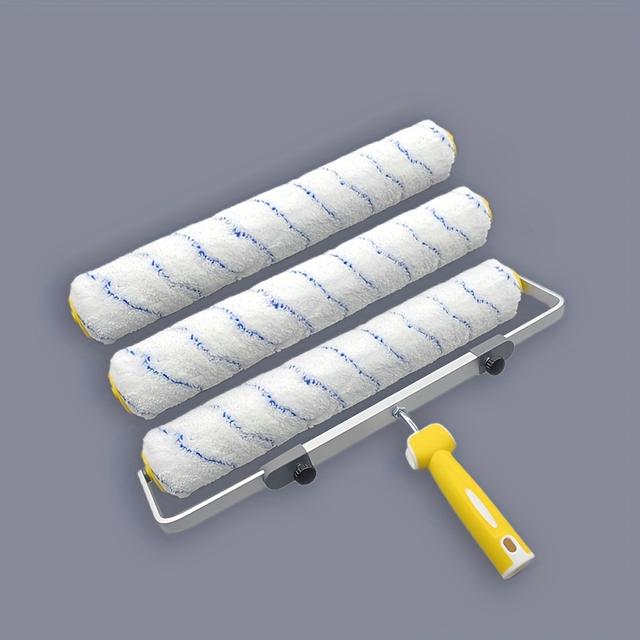 TEMU Professionelles 18-Zoll-Farbroller-Set mit 2 Mikrofaser-Rollerhülsen und 1 verstellbarem Metallrahmen - Hochleistungs-Malwerkzeuge für effiziente Wand- und Deckenanwendungen