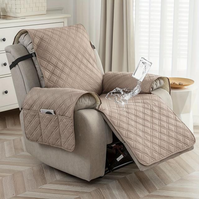 TEMU 2024 New Arrival! 1pc 100% Single Sofa Cover With | Anti-slip Design | Pet-friendly Recliner Protector | Machine Washable | Winter | Stylish Decor For Office & Living Room