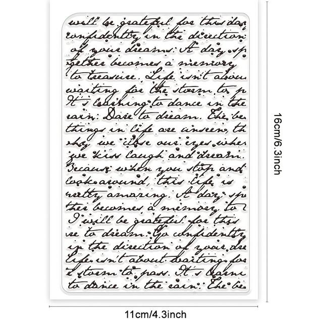 TEMU Sello de Goma de Silicona Transparente para de Texto, Sello Artesanal Transparente, Hacer Tarjetas DIY, Álbum de Recortes, Diario con Decoración en Relieve - 1 pieza