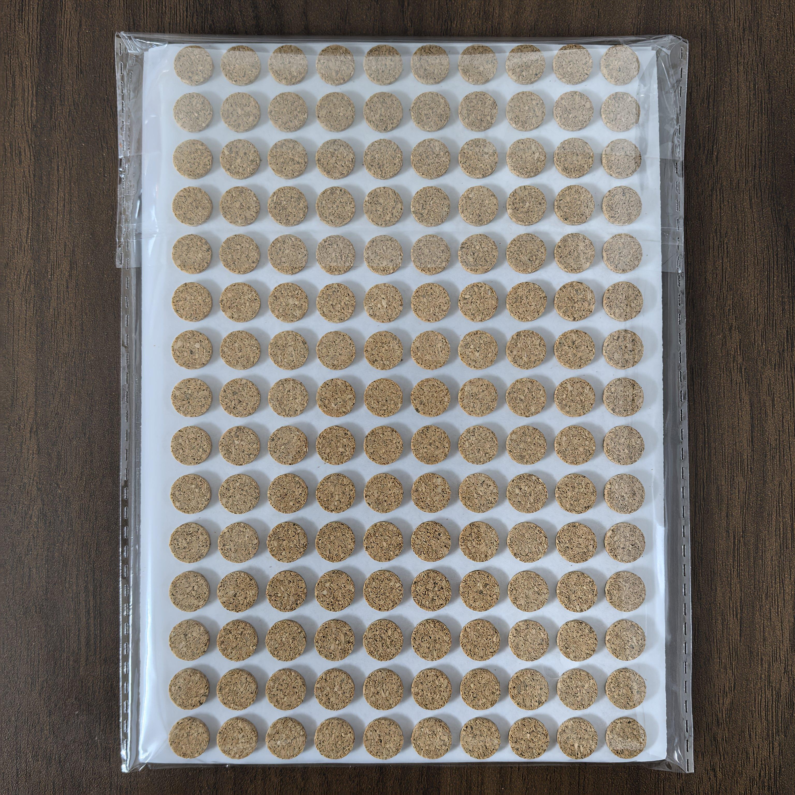 TEMU 300 Almohadillas de Corcho Autoadhesivas | Almohadillas Anticolisión para Ferretería, 10mm de Diámetro, 2mm de Grosor, Adecuadas para Hogar, Oficina, Cajón de Armario, Absorción Silenciosa de
