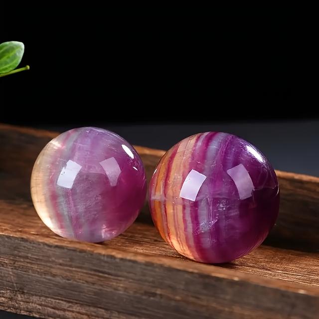 TEMU 1.10lb/natural Candy Colored Fluorite Crystal Sphere Layer Rainbow Stone Polished Home Office Desktop Decor Ornament Crystal Sphere Crystal Figurines