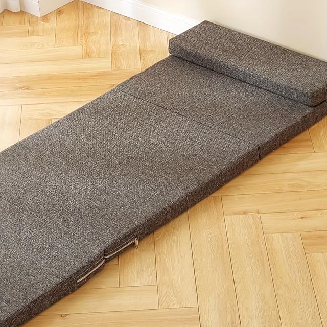 TEMU Folding Bed Travel Mattress 3folds With Pillows | 2x36x25 Inches, Foam Material, Woven, No Power Needed For Home, Dorm, - Random Color, Whimsical And Comfortable Bedding