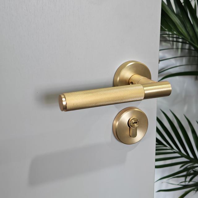 TEMU Juego de cerraduras de puerta minimalista moderno con construcción de hierro y acabado de polvo para uso interior.