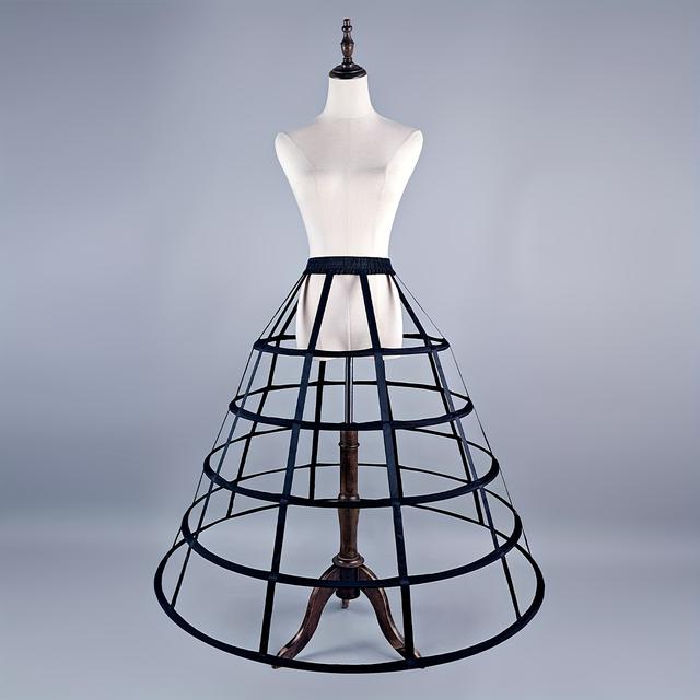 TEMU Women' 5-layer Steel Hoop Petticoat With Elastic Waistband - 90cm Length Crinoline For Wedding Dresses, Evening Gowns, Prom & Special Occasion Dresses - Strong Support Hoop