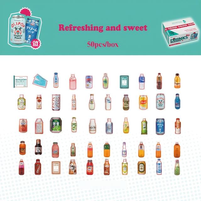 TEMU 50pcs Elegant Life Series Stickers - For Phone Cases, Water Bottles, Journals & Crafts | Perfect Christmas Gift, Album Diary Accessories, Garbage Diary Stickers, Art & Handmade Decor Stickers