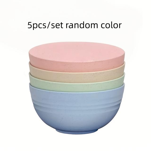 TEMU Ett set med 5 skålar i blandade färger, säkra för mikrovågsugn, lättviktiga, idealiska för sallader, måltider och köksapplikationer, för familjer, påskmat, studentfiranden och julklappar