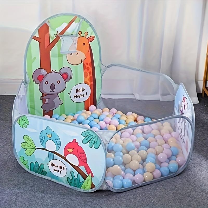 TEMU Ball Pit Large Foldable Tent Pool For Themed Play House Game Fence Boys Girls Outdoor Indoor Play, Sloth Giraffe Pattern (ball Not Included)