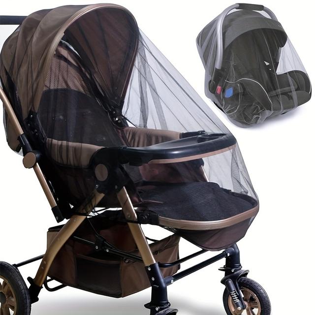 TEMU Mosquito Net For Stroller (2 Pack) - Baby Stroller Mosquito Net - Perfect Bug Net For Strollers, Bassinets, , Playards, Pack N Plays And Portable Mini Crib (black)