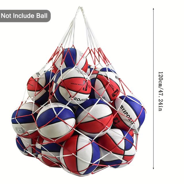 TEMU 1 db Kétszínű Vastag Nagy Sportlabda Tároló Hálózsák, Tökéletes Kosárlabda, Foci Labda, Röplabda és Kültéri Sportlabdák Tárolására, Kiváló Minőségű Tartós Anyagból Készült