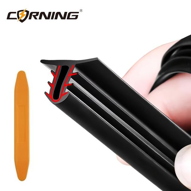 TEMU شريط ختم مطاطي أسود من كورنينج - 79.13" عازل للصوت وترتيب الزجاج الأمامي للسيارات، الشاحنات، القوارب، المركبات الترفيهية، لوحة القيادة، حماية الفجوات