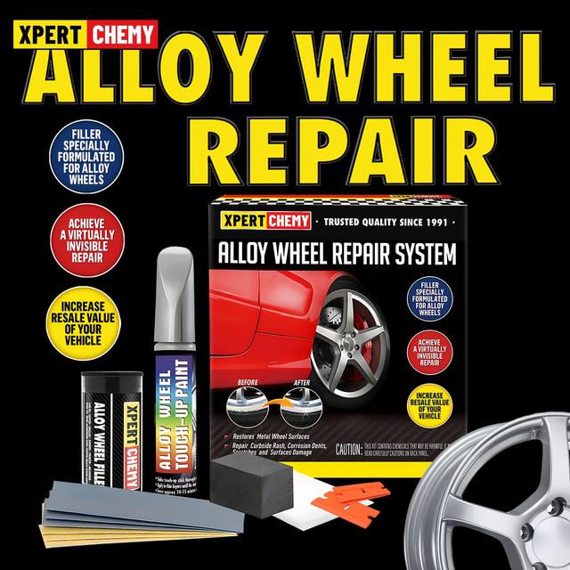 TEMU Touch-up Paint Kit For Silver Rims, Including A Pen For Repairing Car Wheel Scratches And A Curb Rash Repair Kit, Suitable For All Alloy Wheel Colors