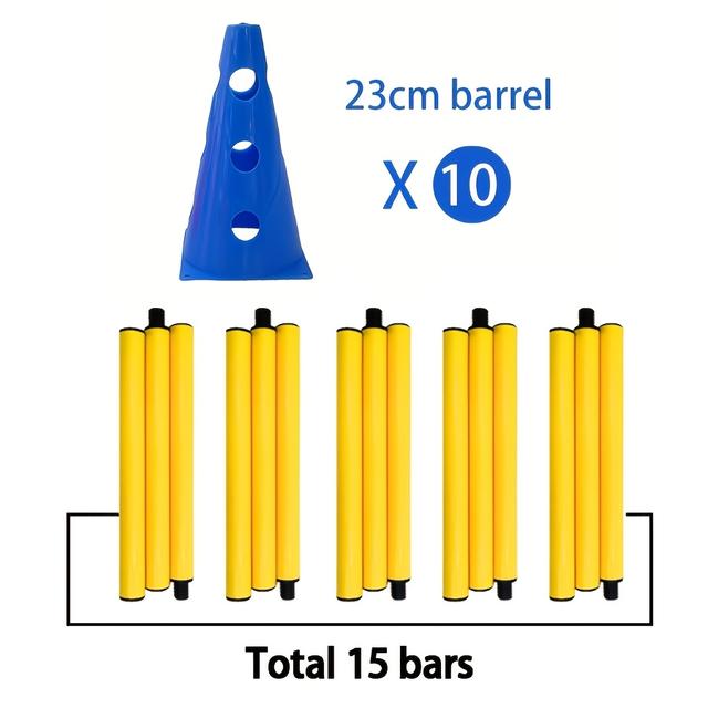 TEMU 10pcs Agility Training Cones Set, Pe Material, Versatile Sports Equipment, With Detachable Storage Poles, For Football, Basketball, And Athletic Drills