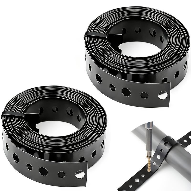 TEMU Perforated Black Metal , 3/4 Inch X 10 Foot Galvanized Pipe Hanger Strip, Flexible Finishing Pipe Hanger And Bracket