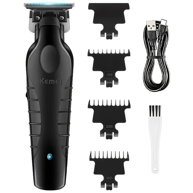 TEMU Kemei Km-2299 Professional Hair Clipper With Battery, Usb Rechargeable Hair Trimmer, A Great Gift For Men, Offering Professional Quality For Home Use