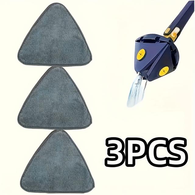 TEMU 3/5/10pcs, Triangular Mop Replacement Pads, Thickened Floor Cleaning Cloths, Washable Mop Heads, Mop Accessories, Adhesive Non-shedding, Cleaning Supplies