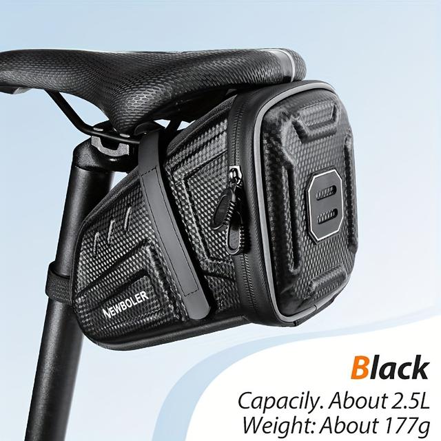 TEMU 1.5l/2.5l Bicycle Seat Bag, Portable Bike Bag - With Reflective Strips, Suitable For Mountain Bikes And Road Bikes, Durable Underseat Storage Space, Can Store Riding Essentials, Bike Accessories