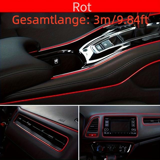 TEMU /9.84ft Car Interior Trim Strip – Flexible Dashboard Decorative , Modification Molding For Door Panel Universal Auto Accessoriesa Scraper Is Provided For Installation