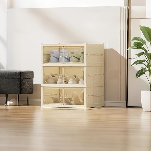 TEMU Klappbare mit transparenter Tür, staubdichte integrierte Schuhschrank, mehrstufige Schuhablage für Schlafzimmer, Flur, Badezimmer, Büro und Wohnzimmer – praktische Aufbewahrungslösung