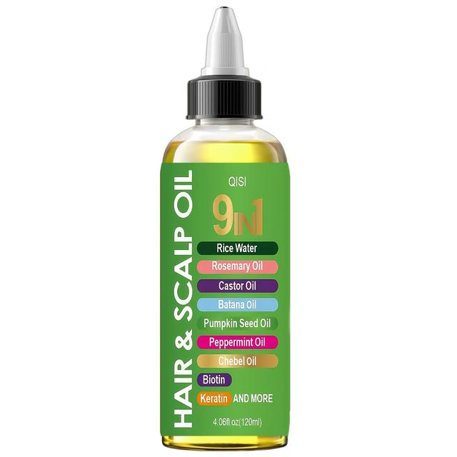 TEMU 9-in-1 Hair Oil With Bataana, Rosemary, Rice Bran, Pumpkin Seed, Peppermint, Sweet Almond, And Biotin For Moisturizing Smoothness, Suitable For All Hair Types, 30ml/60ml/120ml