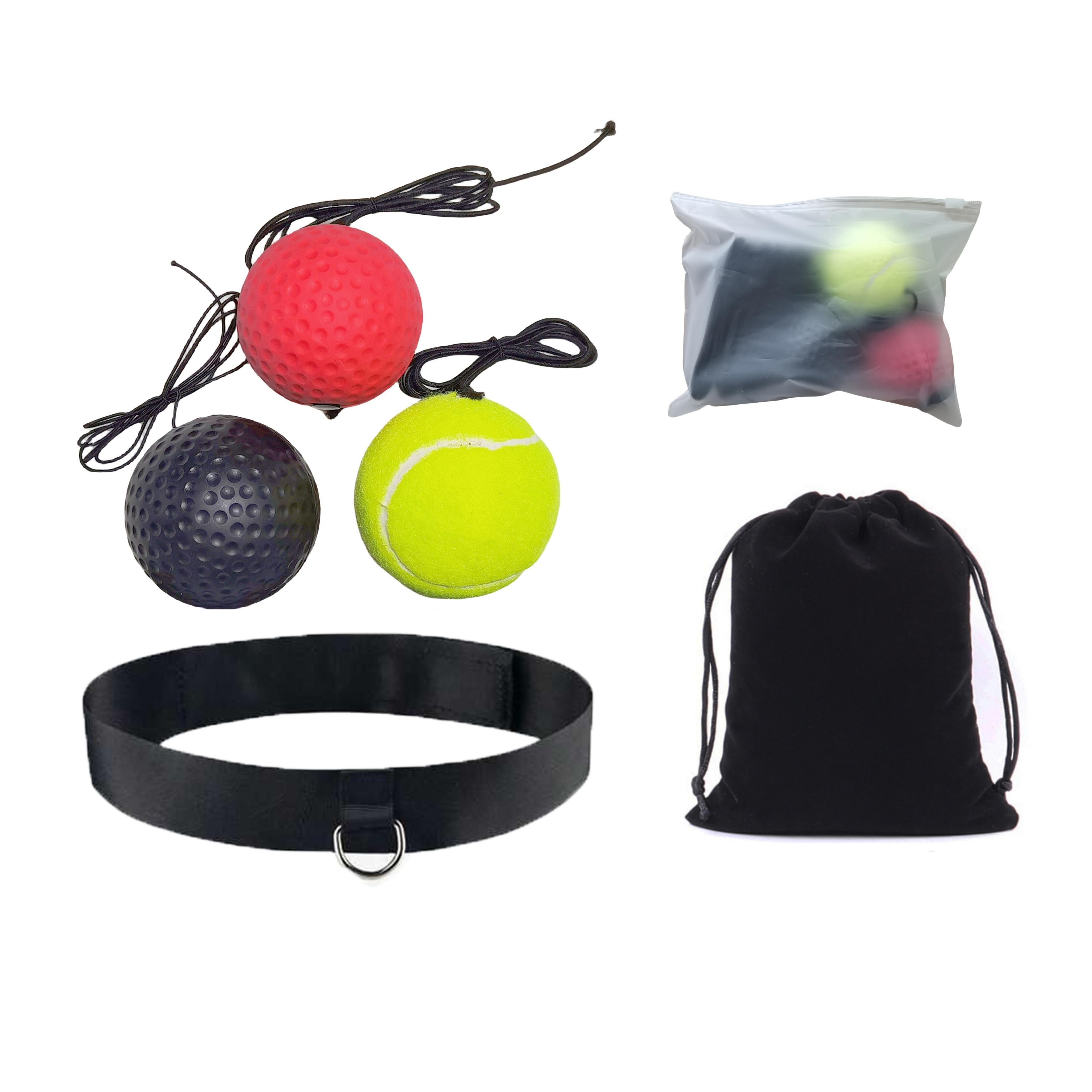 TEMU Ultimatives Ball-Set - 4 -Bälle plus 2 verstellbare Stirnbänder, ideal für Timing, , Konzentration und Hand-Augen-Koordinationstraining im Boxen, MMA und