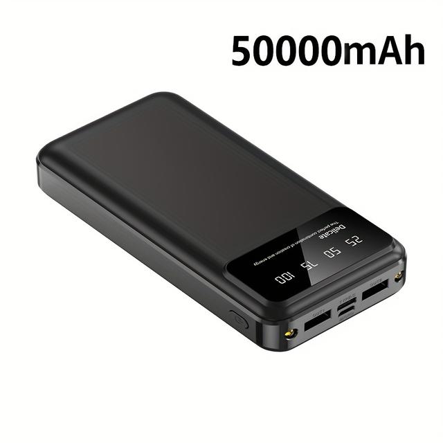 TEMU High-capacity 50000mah Portable Charger With , Led Display, And Flashlight. Ideal For Quickly Charging Mobile Phones, Android Devices