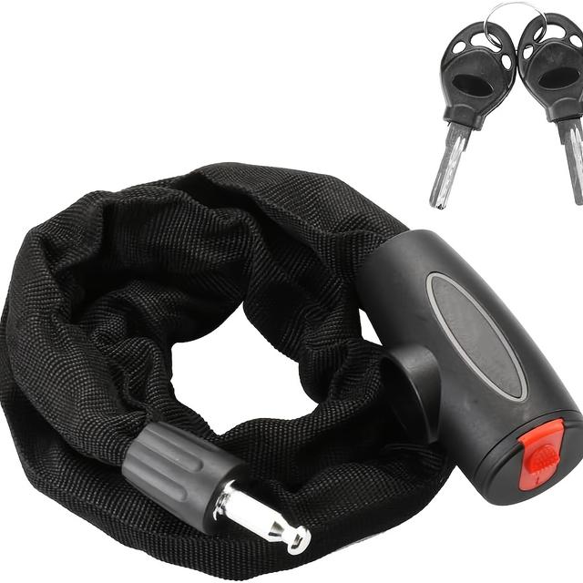 TEMU Heavy Duty Bicycle Lock Chain With Keys - Polished Lock Suitable For Bikes, Motorcycles, Doors, Gates, Fences - Key Lock Chain, Theft Deterrent For & Outdoor Use