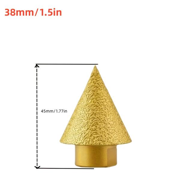 TEMU 38mm M14 Diamond Cutting Machine Chamfer Tip, Metal Saw Blade For Tile Cutting, Round Shank, No Electricity Needed, Ideal For Trimming And Hole Expansion In Tile, Saw Blade