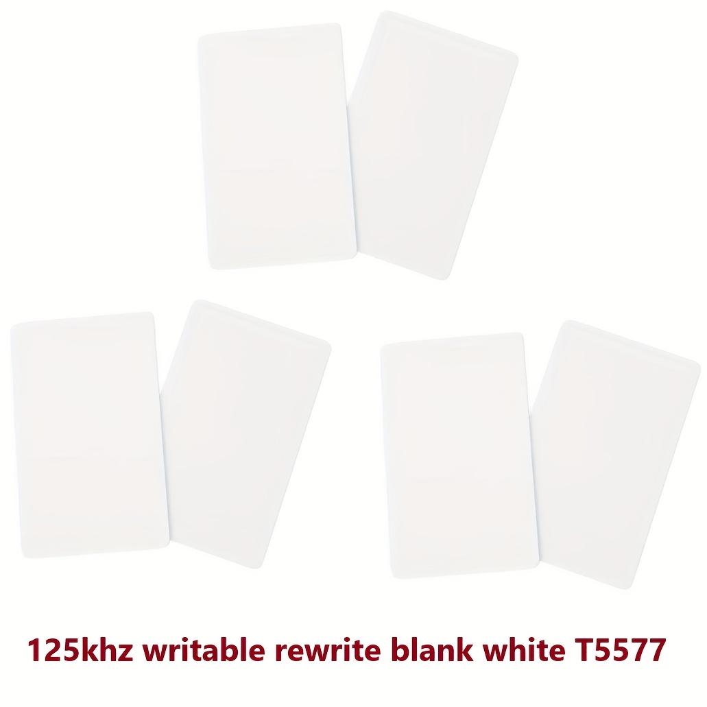 TEMU T5577 5200 125khz Rewrite Blank White Plastic Em4100 Compatible For Access Control System For Id Writer Copier (thin Card) Card (0.8mm Thick) 125khz