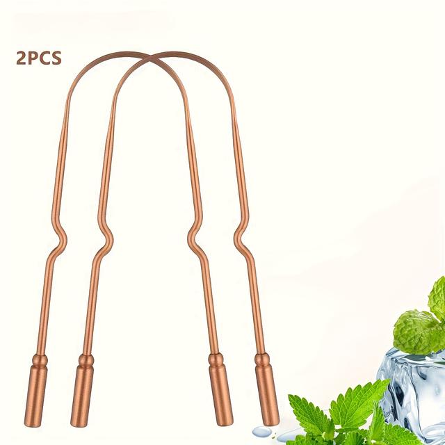 TEMU 2 Tongue Cleaners With Ergonomic Handles, Breath, Design, Smooth , Tongue Cleaning Scraper